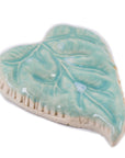 Aqua Blue Leaf- Handmade Ceramic tiles