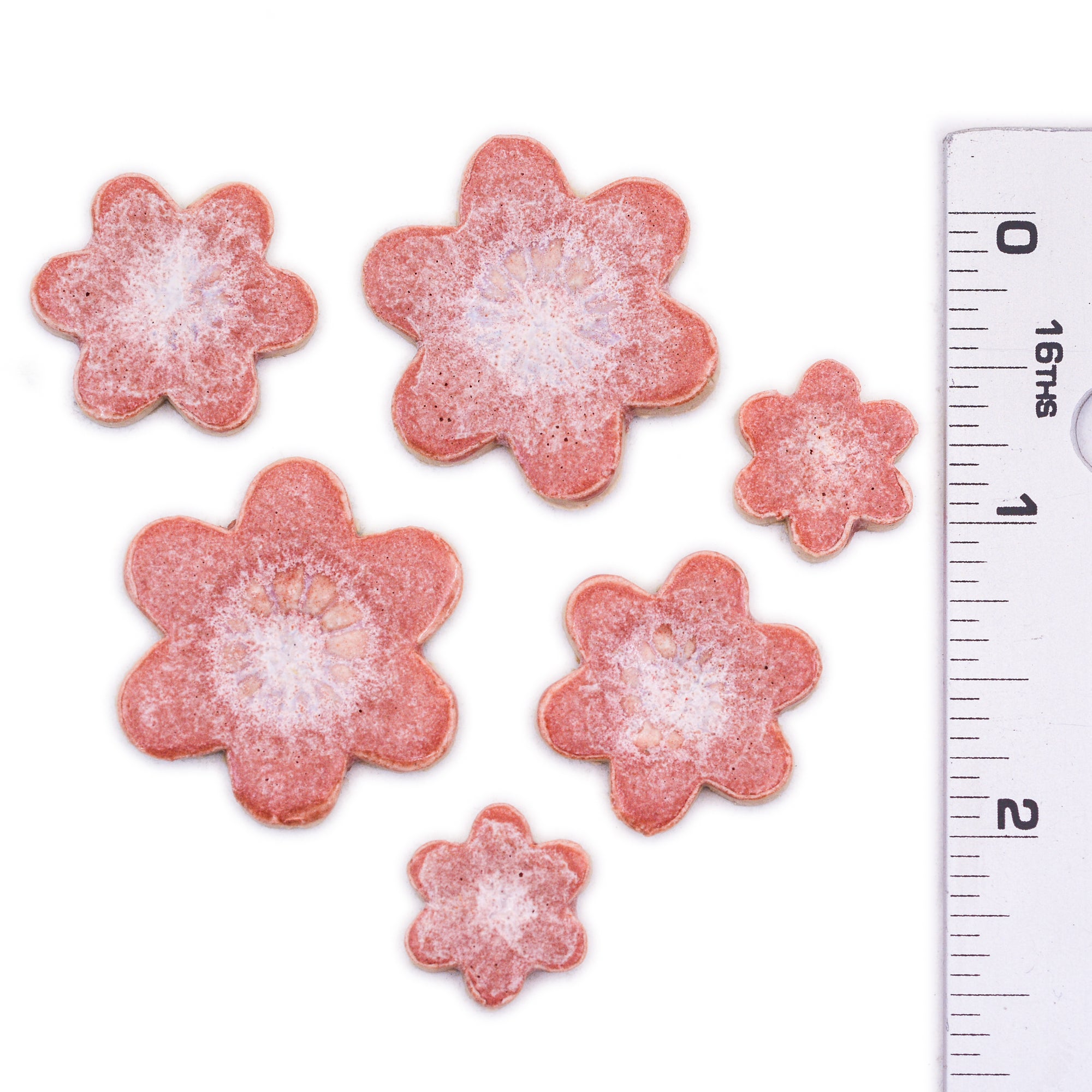 Pink Flowers - Handmade Ceramic tiles