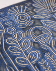 Dark Blue Mushroom Forest - Handmade Ceramic tiles