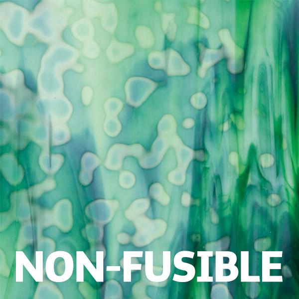 Medium Celery Green Opalescent, Emerald Green Transparent Mottle