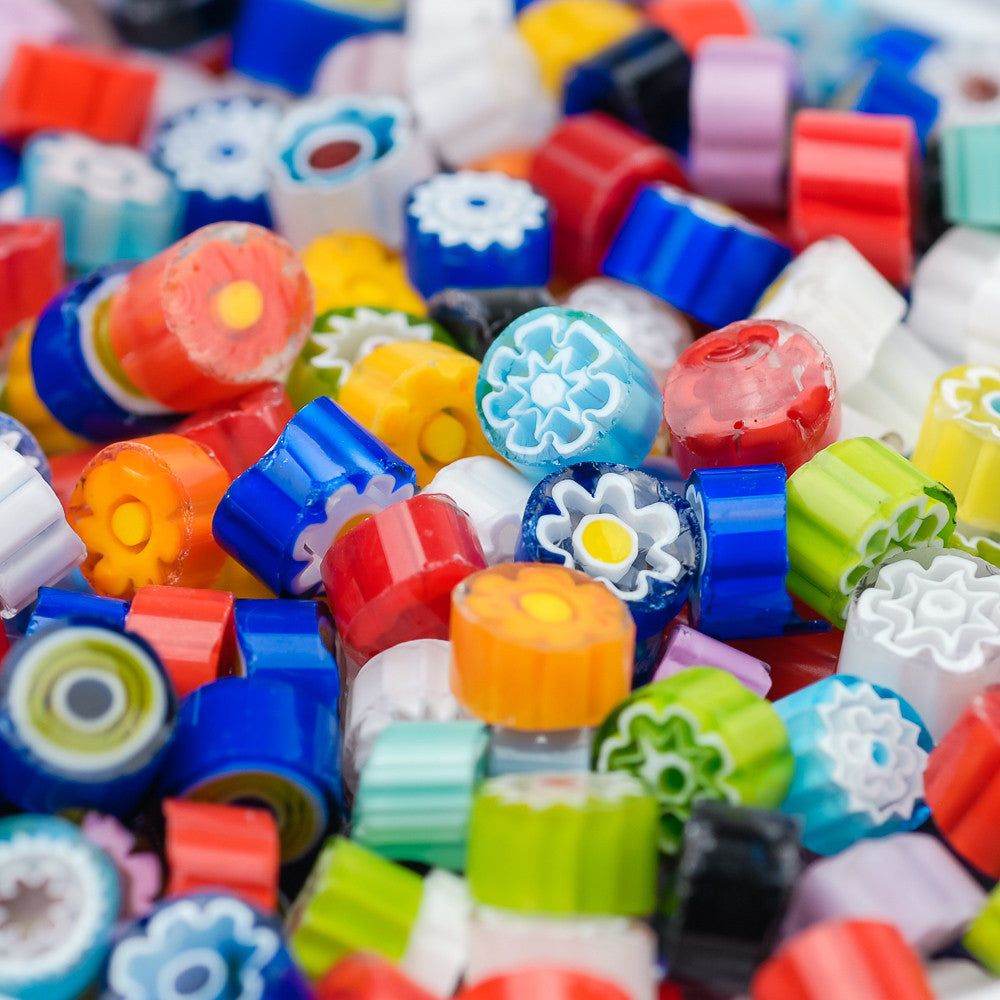 8-10mm Assorted Transparents Millefiori - 1 oz.