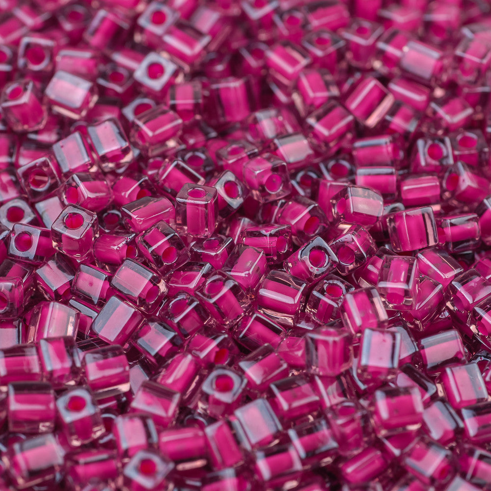 Rose Lined Amethyst Miyuki Cube Bead – Luna Mosaic Arts