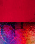 Red Transparent, Iridescent, rainbow Bullseye Glass