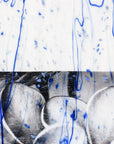 Cobalt Blue, Gray Blue, and Aqua Frit, Blue Streamers Clear Base Collage Bullseye Glass