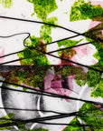 Spring Green and Deep Pink on Clear Clear Base Collage Bullseye Glass