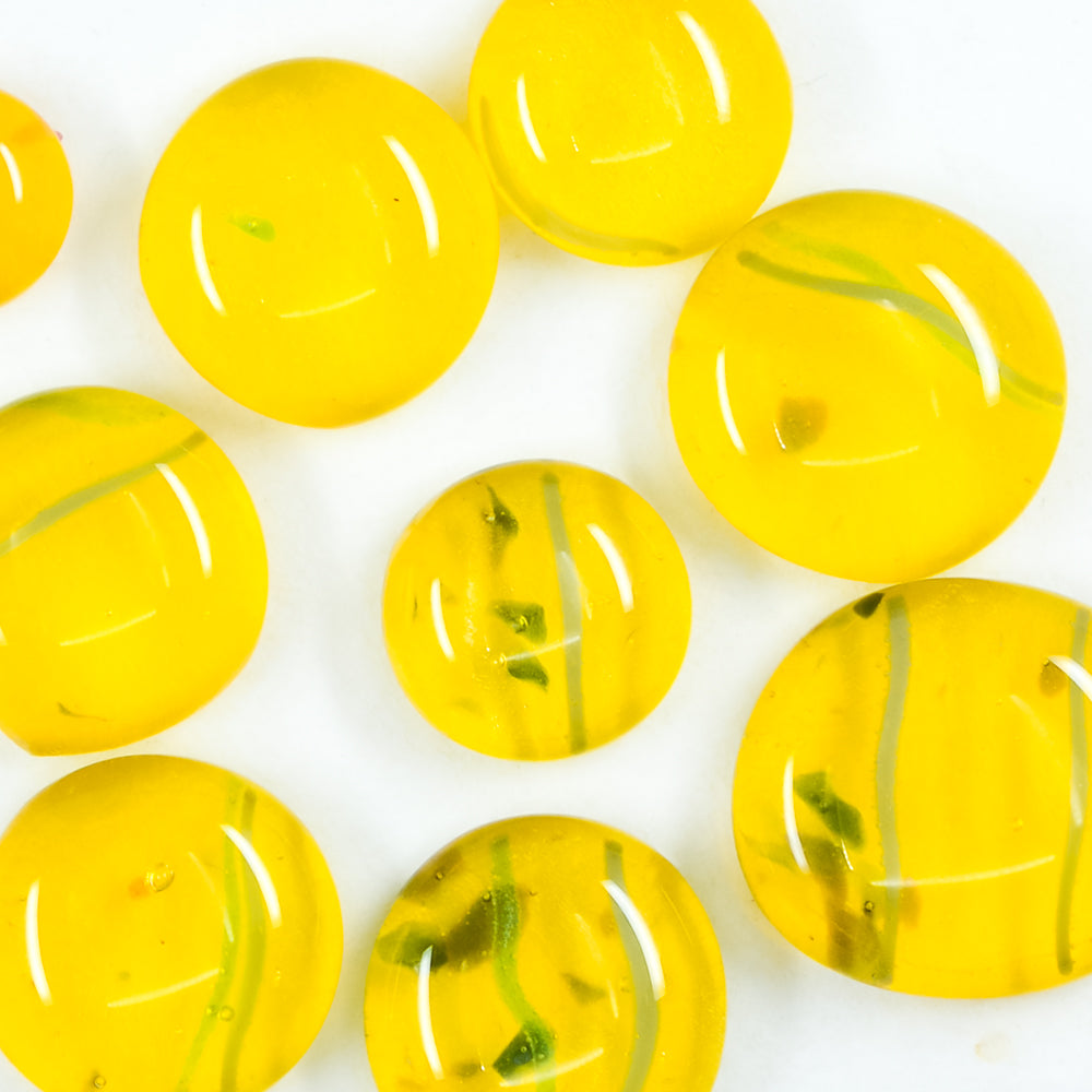 Fancy Frit Balls - Yellow with Blue specks