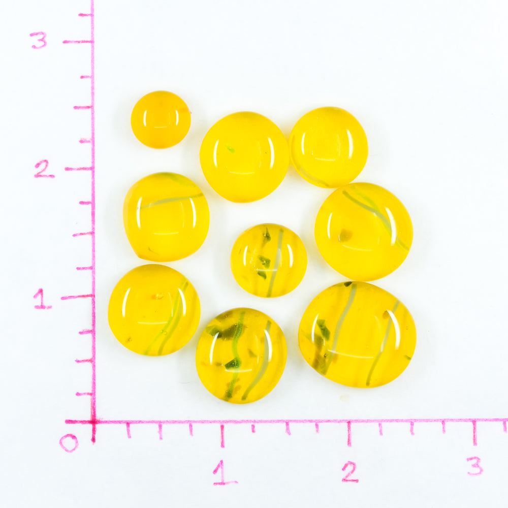 Fancy Frit Balls - Yellow with Blue specks