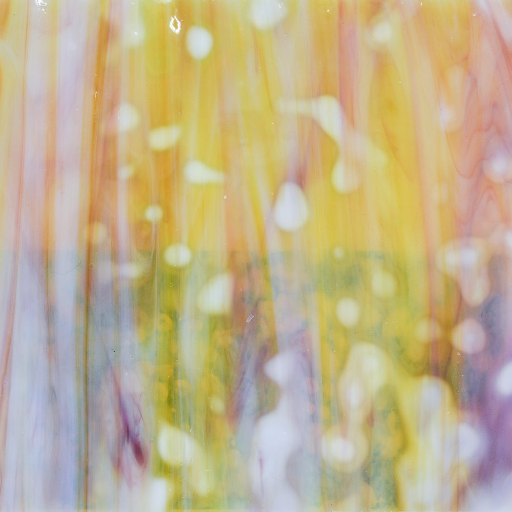 White Opalescent, Olive Green Transparent, Gold Pink Transparent Mottle
