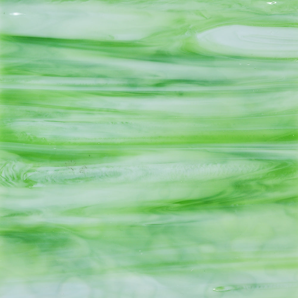 Light Celery Green Opalescent, Lime Green Transparent, Mottle