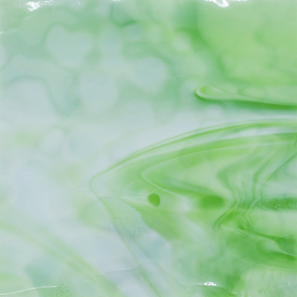 Light Celery Green Opalescent, Lime Green Transparent, Mottle