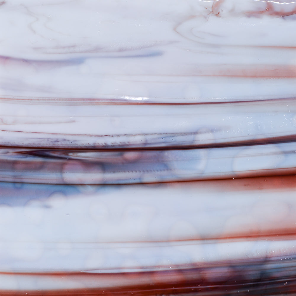 White Opalescent, Burgundy Transparent Mottle