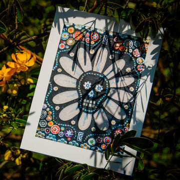 Day of the Dead Daisy - Blank Greeting Card