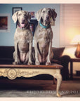 Weimaraner Table Toppers Greeting Card - Blank