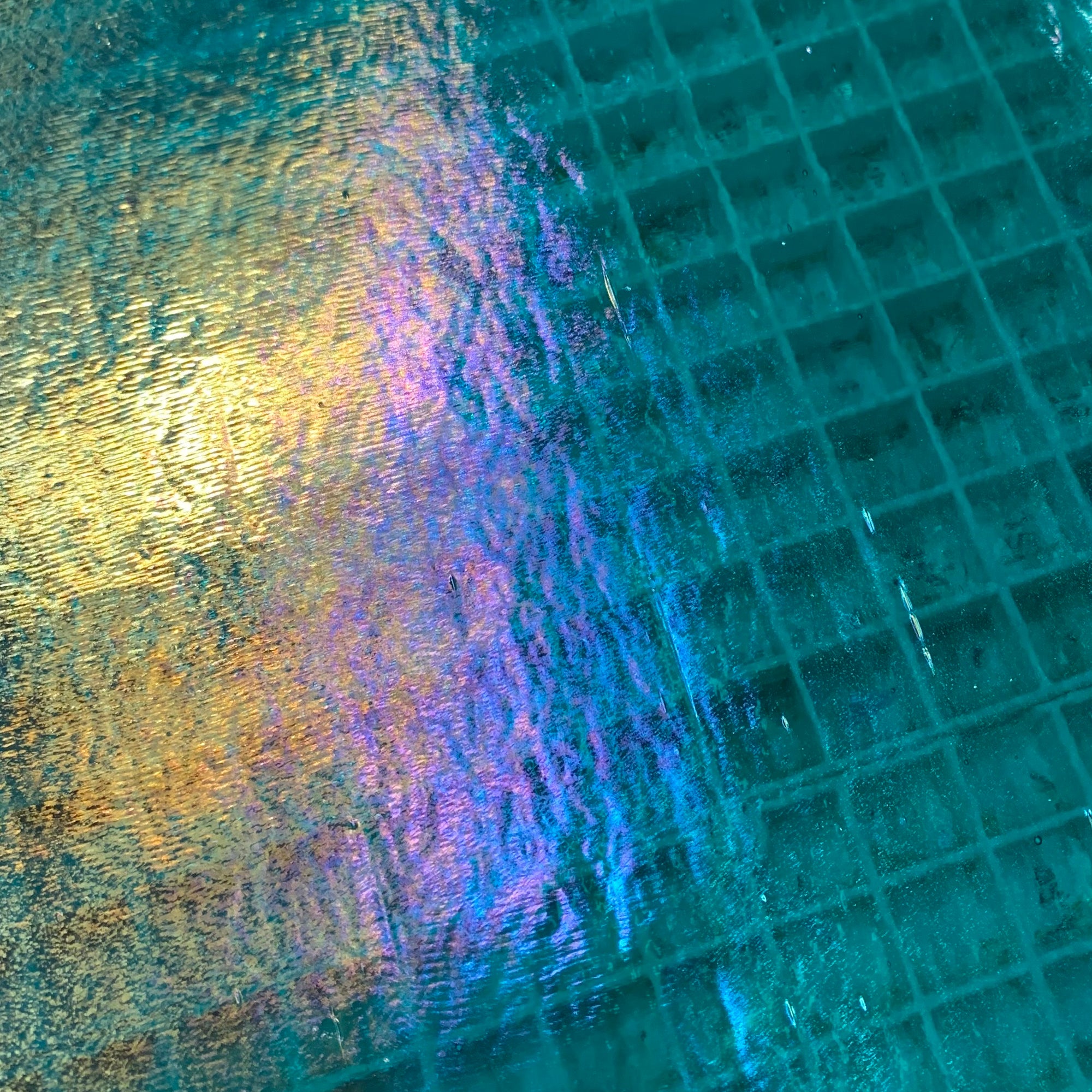 Peacock Blue Transparent, Iridescent, rainbow