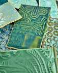 Aqua and Turquoise - Handmade Ceramic Tile Scraps