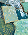 Aqua and Turquoise - Handmade Ceramic Tile Scraps