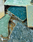 Aqua and Turquoise - Handmade Ceramic Tile Scraps