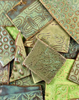 Greens - Handmade Ceramic Tile Scraps