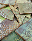 Greens - Handmade Ceramic Tile Scraps