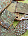 Greens - Handmade Ceramic Tile Scraps