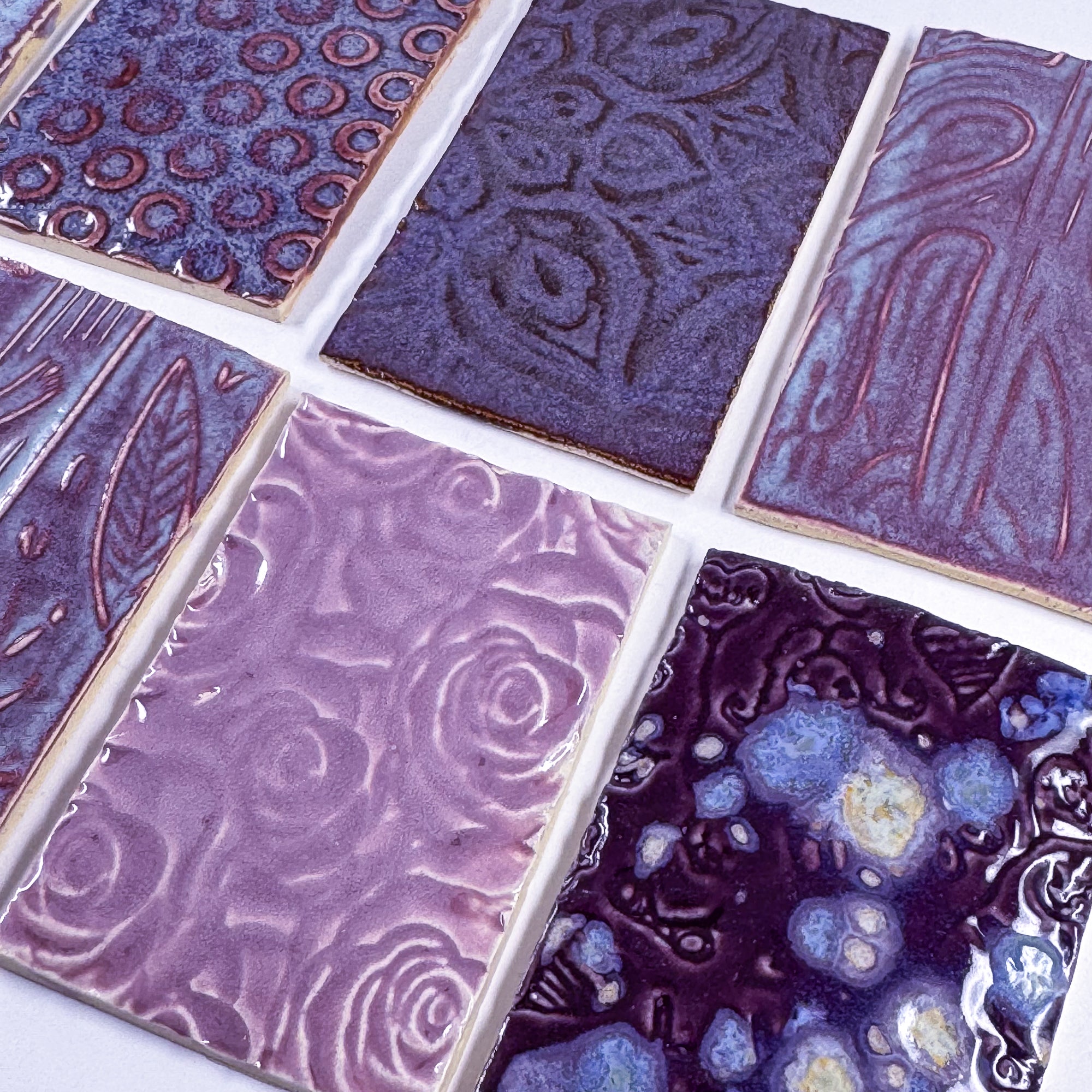 Purples - Handmade Ceramic Tile Scraps