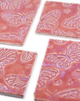 Pink Butterflies - 2x3in Handmade Ceramic Tiles