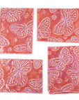 Pink Butterflies - 2x3in Handmade Ceramic Tiles