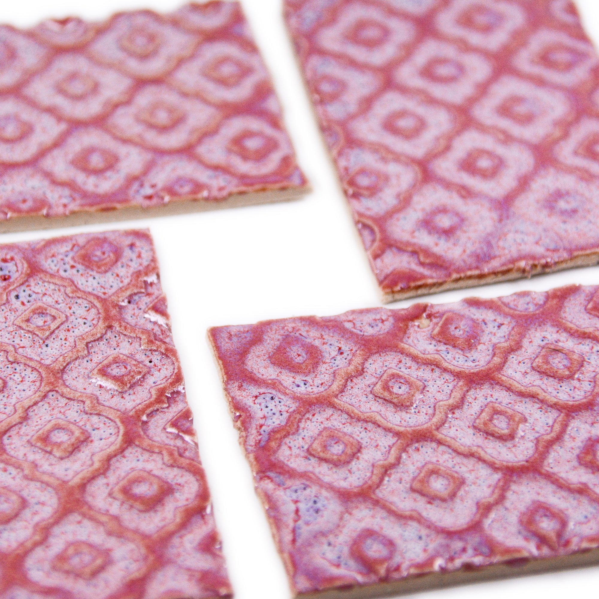 Pink Moroccan - 2x3in Handmade Ceramic Tiles