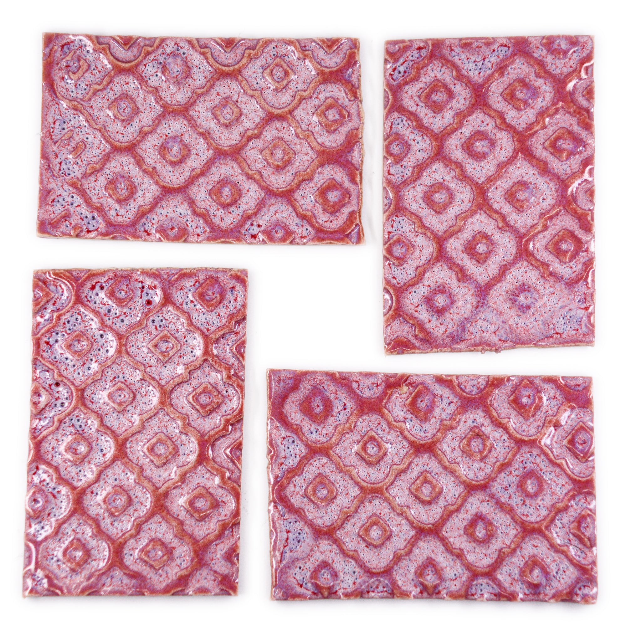 Pink Moroccan - 2x3in Handmade Ceramic Tiles