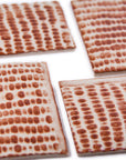 Beads Brown and Cream  - 2x3in Handmade Ceramic Tiles