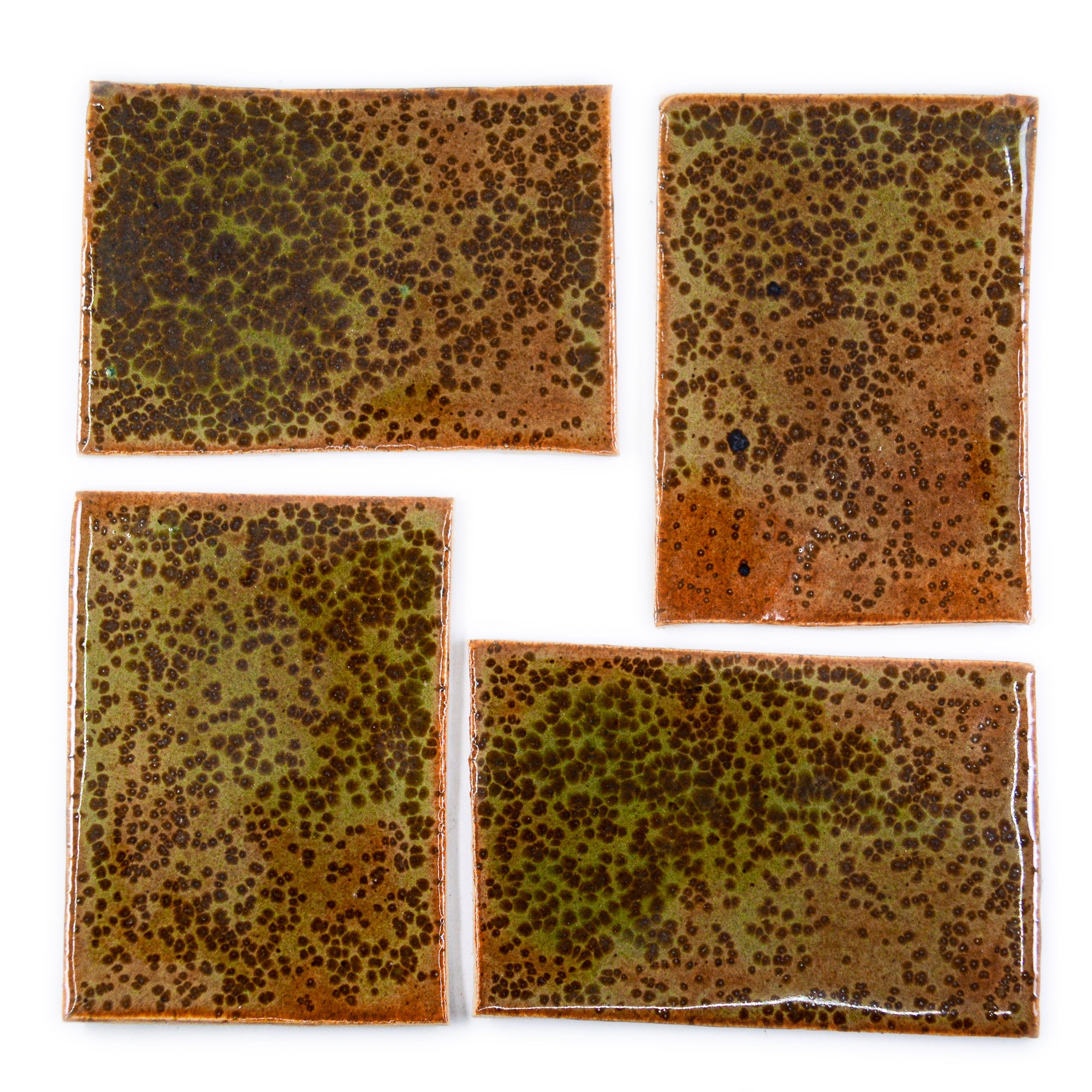 Green Leopard Frog - 2x3in Handmade Ceramic Tiles