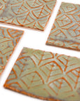 Green Leaves - 2x3in Handmade Ceramic Tiles
