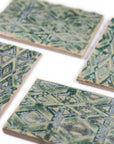 Green Aztec - 2x3in Handmade Ceramic Tiles