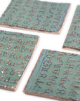 Green Astrology Signs - 2x3in Handmade Ceramic Tiles