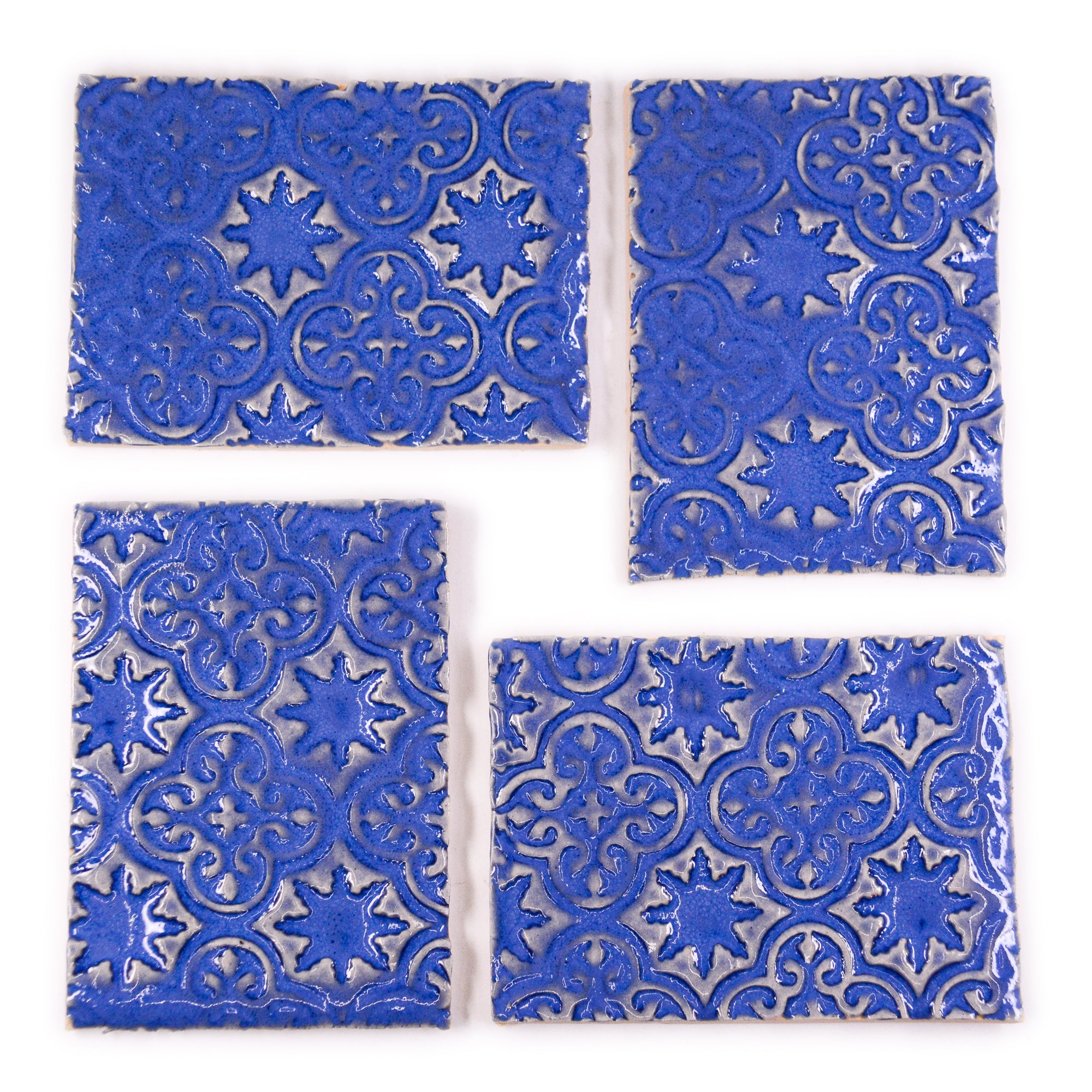 Blue Moroccan - 2x3in Handmade Ceramic Tiles