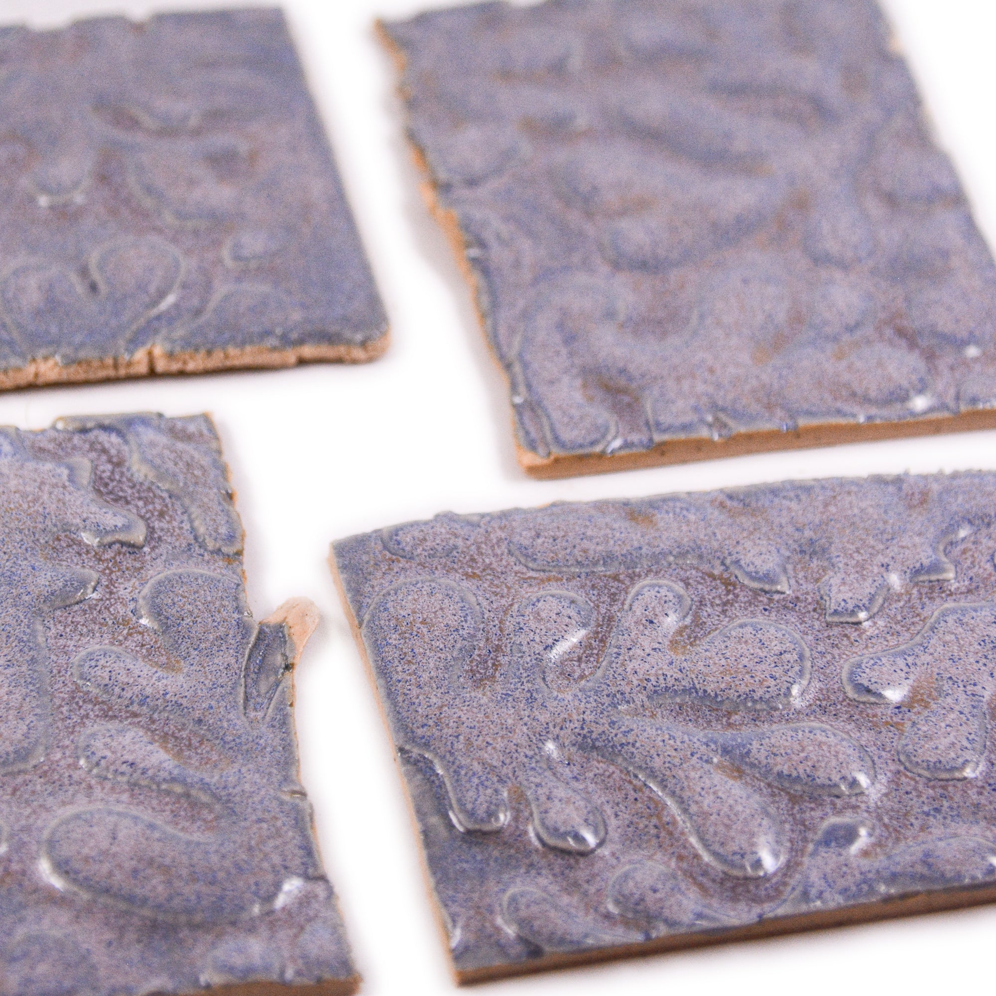 Purple Matisse  - 2x3in Handmade Ceramic Tiles