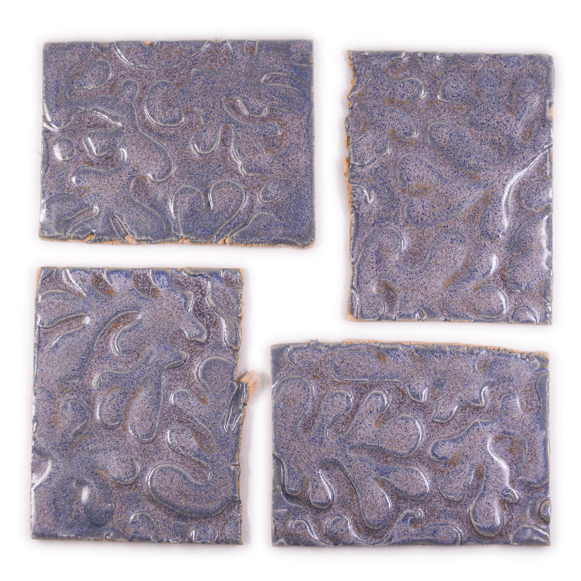 Purple Matisse  - 2x3in Handmade Ceramic Tiles