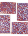 Pink and Blue Matisse  - 2x3in Handmade Ceramic Tiles