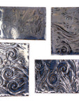 Platinum Metallic Swirls  - 2x3in Handmade Ceramic Tiles