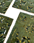 Dark Green Leaves - 2x3in Handmade Ceramic Tiles