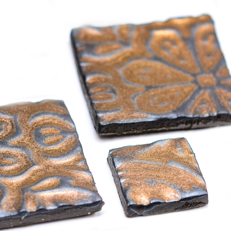 Golden Square Tiles - Handmade Ceramic tiles