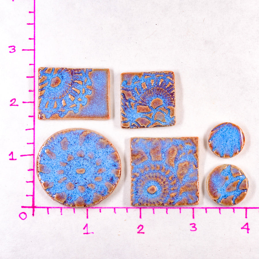Blue Lacey Tiles - Handmade Ceramic tiles
