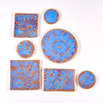 Blue Lacey Tiles - Handmade Ceramic tiles