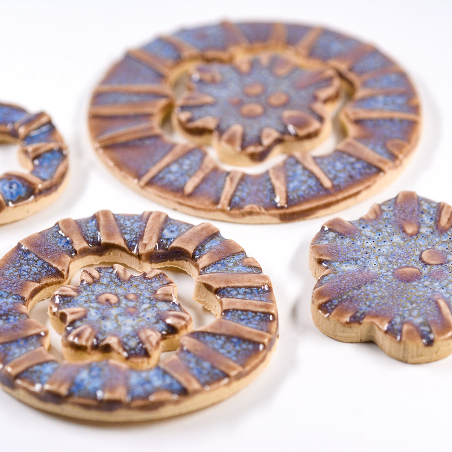Violet Flower Tiles - Handmade Ceramic tiles