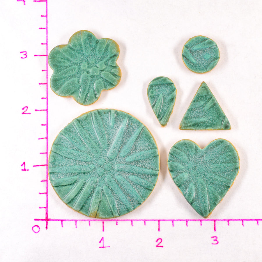 Satin Aqua Sea Urchin - Handmade Ceramic tiles