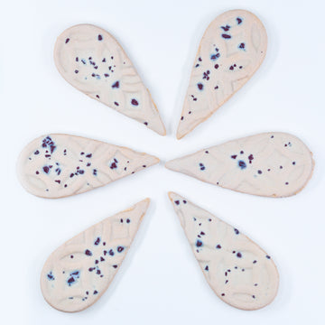 48mm Cream Tear Drops - Handmade Ceramic tiles