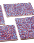 Pink & Blue Moroccan - 2x3in Handmade Ceramic Tiles