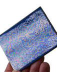 Iridescent Blue Starburst - 2x3in Handmade Ceramic Tiles