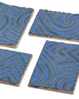 Periwinkle with hints of Green  - 2x3in Handmade Ceramic Tiles