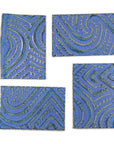 Periwinkle with hints of Green  - 2x3in Handmade Ceramic Tiles